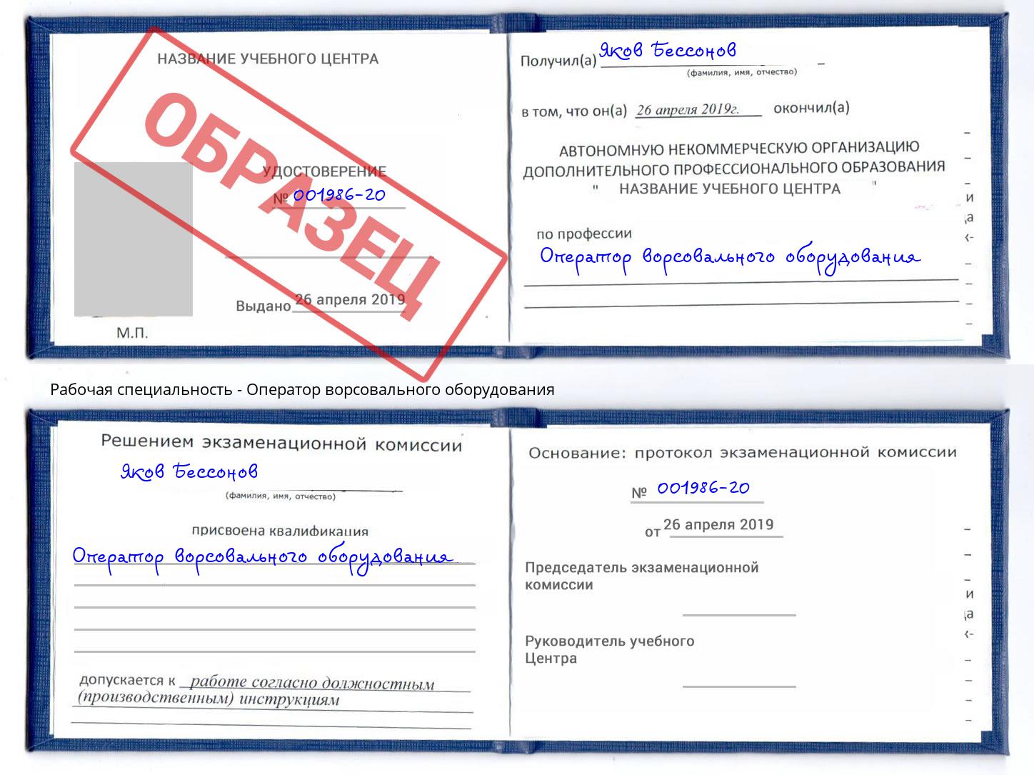 Оператор ворсовального оборудования Каменка