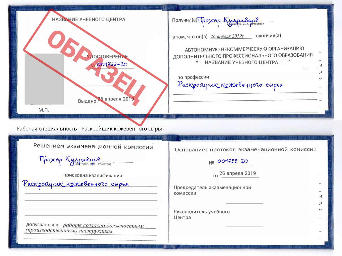 Раскройщик кожевенного сырья Каменка