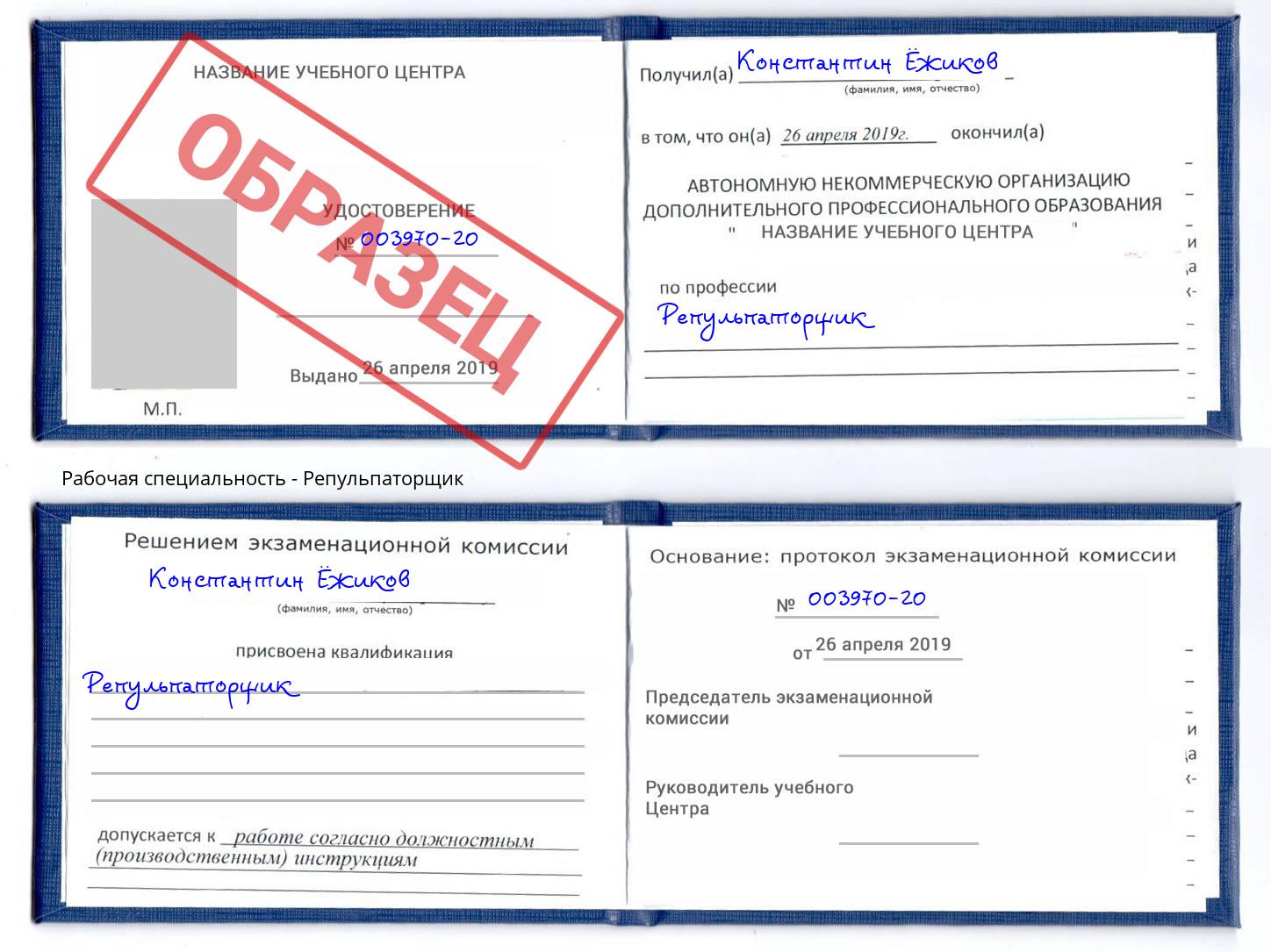 Репульпаторщик Каменка